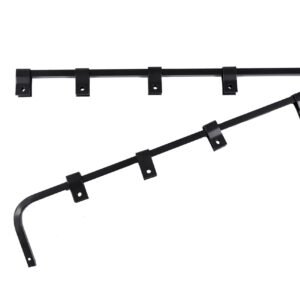 Black Straight Bar Mud Flap Hanger Bracket Kit | XKJ-MFH-SBK – Image 3