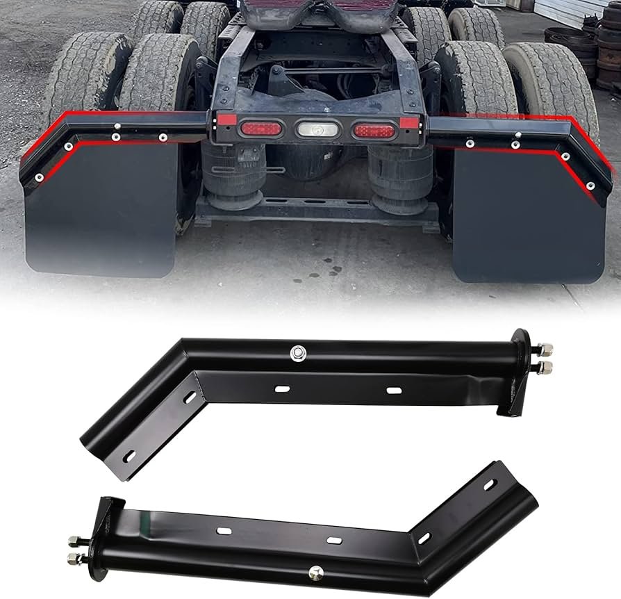 semi truck rear mud flap hangers